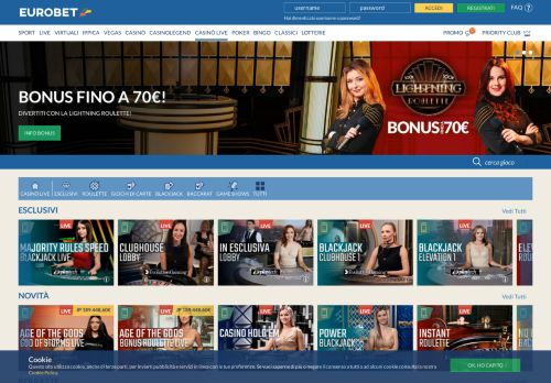 
                            7. Casino Live | Gioca Live al Casino Online su Eurobet.it