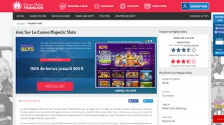 
                            8. Casino Majestic Slots Français : Bonus De 600 € + Programme VIP