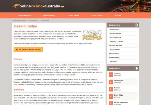 
                            8. Casino Midas - Australian online casino