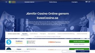 
                            2. Casino Online - Jämför casinon på nätet hos SveaCasino.se