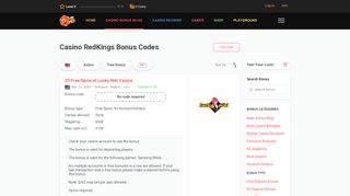 
                            11. Casino RedKings Bonus Codes - thebigfreechiplist