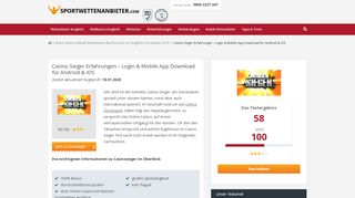 
                            10. Casino Sieger Erfahrungen - Login & Mobile App Download für ...