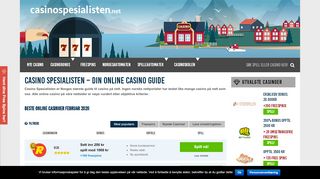 
                            8. Casino Spesialisten - Norges Største Online Casino Guide