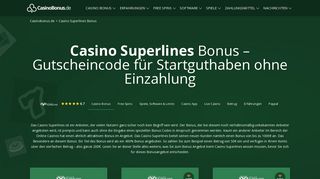 
                            5. Casino Superlines Bonus » 5 Codes & Gutschein ohne Einzahlung