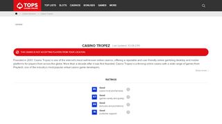 
                            7. Casino Tropez | Online Casino Reviews | CasinoTopsOnline.com