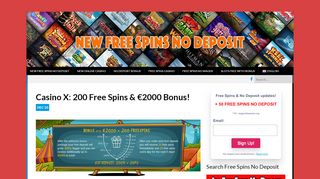 
                            6. Casino X: 200 Free Spins & €2000 Bonus! - New Free Spins No Deposit
