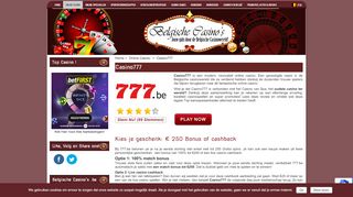 
                            5. Casino777: €777 Bonus en 50 Free Spins | Belgische Casino's