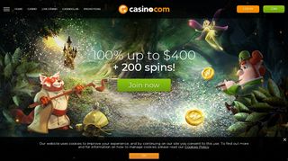 
                            1. Casino.com - Online Casino | $/€400 Welcome Bonus