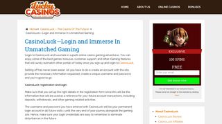 
                            13. CasinoLuck—Login and Immerse In Unmatched Gaming