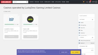 
                            12. Casinos operated by LuckyDino Gaming Limited Casinos - AskGamblers