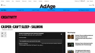 
                            10. Casper : Can't Sleep - Salmon | AdAge