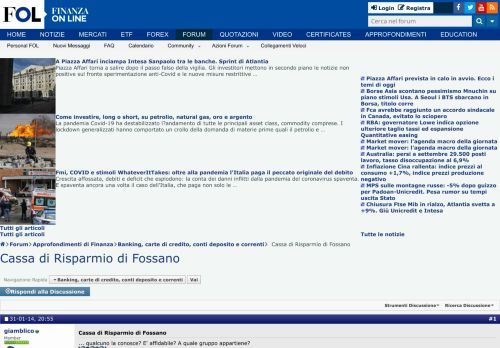 
                            7. Cassa di Risparmio di Fossano - FinanzaOnline