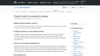 
                            6. Časté funkční a komerční dotazy · csob/paymentgateway Wiki · GitHub