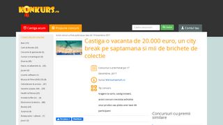 
                            6. Castiga o vacanta de 20.000 euro, un city break pe saptamana si mii ...