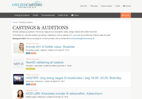 
                            6. Casting og Auditions | OnlineCasting.dk