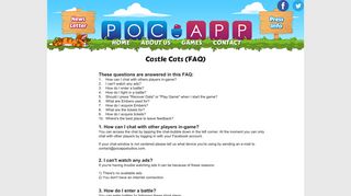 
                            4. Castle Cats FAQ - PocApp Studios