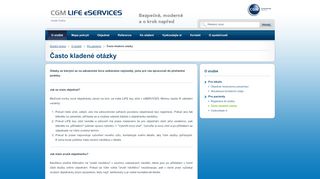 
                            4. Často kladené otázky | CGM LIFE eSERVICES