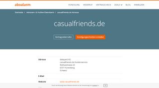 
                            2. casualfriends.de Kündigungsadresse und Kontaktdaten - Aboalarm