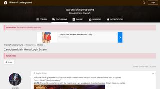 
                            13. Cataclysm Main Menu/Login Screen - Warcraft Underground - Tapatalk