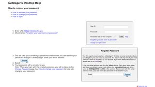 
                            9. Cataloger's Desktop help: How to recover your password