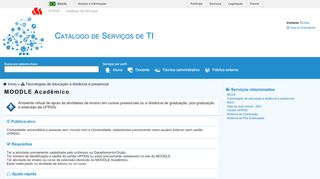 
                            6. Catálogo de Serviços de TI - Moodle - Portal do Aluno - UFRGS