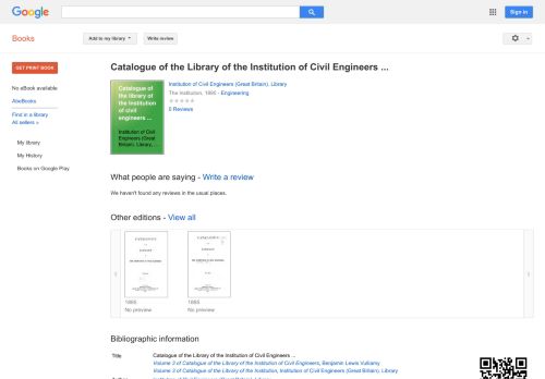 
                            9. Catalogue of the Library of the Institution of Civil Engineers ...: ...