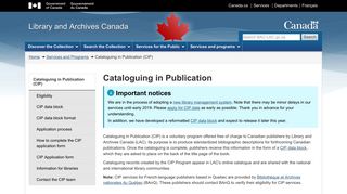 
                            8. Cataloguing in Publication - Library and Archives Canada