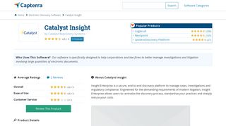 
                            11. Catalyst Insight Reviews and Pricing - 2019 - Capterra