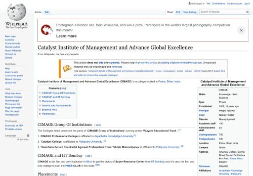 
                            13. Catalyst Institute of Management and Advance Global ... - Wikipedia