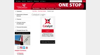 
                            12. Catalyst Login - UC Onestop - University of Cincinnati