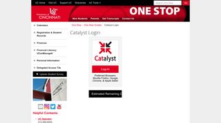 
                            4. Catalyst Login, University of Cincinnati - UC Onestop