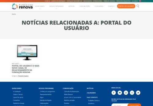 
                            7. Categoria: Portal do Usuário | Fundação Renova