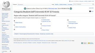 
                            8. Categoria:Studenti dell'Università IUAV di Venezia - Wikipedia