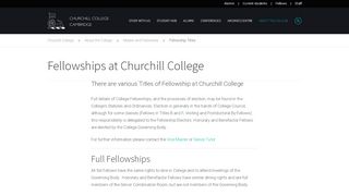 
                            6. Categories and titles of Churchill College Fellowships. – Churchill ...