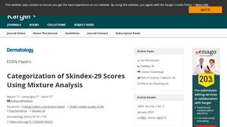
                            8. Categorization of Skindex-29 Scores Using Mixture Analysis - Abstract ...