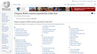 
                            12. Category:Roller coasters operated by Cedar Fair - Wikipedia