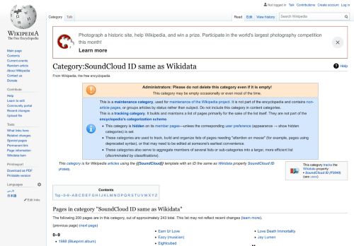 
                            13. Category:SoundCloud ID same as Wikidata - Wikipedia
