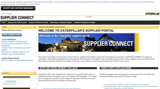 
                            6. Caterpillar's Supplier Portal - Log in to Supplier Connect