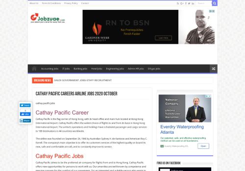 
                            8. Cathay Pacific Jobs | Staff Recruitmet In Cathay Pacific