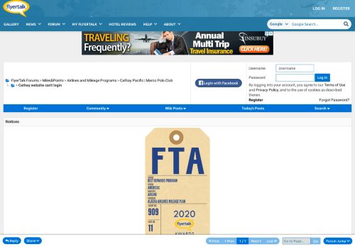 
                            10. Cathay website can't login - FlyerTalk Forums
