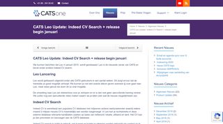 
                            12. CATS Leo Update: Indeed CV Search + release begin januari ...