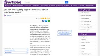 
                            8. Cấu hình tự động đăng nhập cho Windows 7 Domain hoặc ...