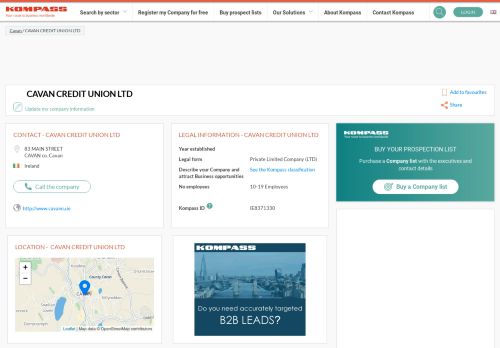
                            11. Cavan Credit Union Ltd, 83 Main Street - Kompass