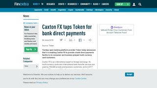 
                            10. Caxton FX taps Token for bank direct payments - Finextra Research