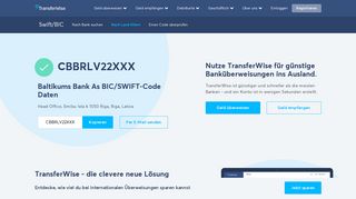 
                            10. CBBRLV22XXX BIC/SWIFT-Code - Baltikums Bank As Latvia ...