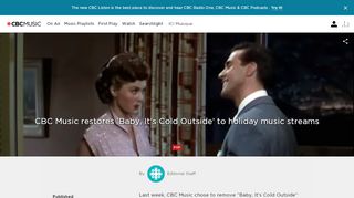 
                            8. CBC Music restores 'Baby, It's Cold Outside' to holiday music ...