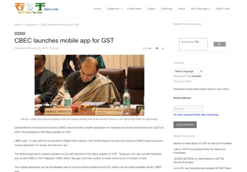 
                            8. CBEC launches mobile app for GST – GST India-Goods and Services ...