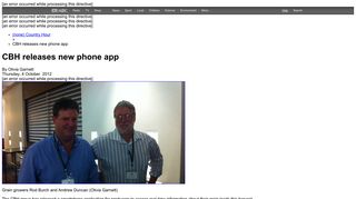 
                            10. CBH releases new phone app - (none) Country Hour - ABC Rural ...