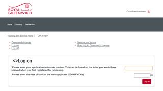 
                            13. CBL Logon - Housing self service home - Royal Borough of Greenwich