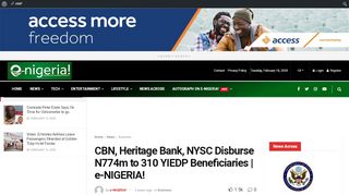 
                            13. CBN, Heritage Bank, NYSC Disburse N774m to 310 YIEDP ...